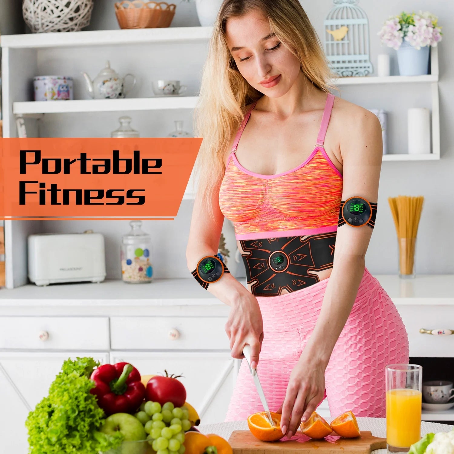 Abs Stimulator, Ab Stimulator, Rechargeable Ultimate Muscle Toner Trainer for Men Women Abdominal Fitness Workout EMS Muscle Stimulation with 16 Extra Gel Pads