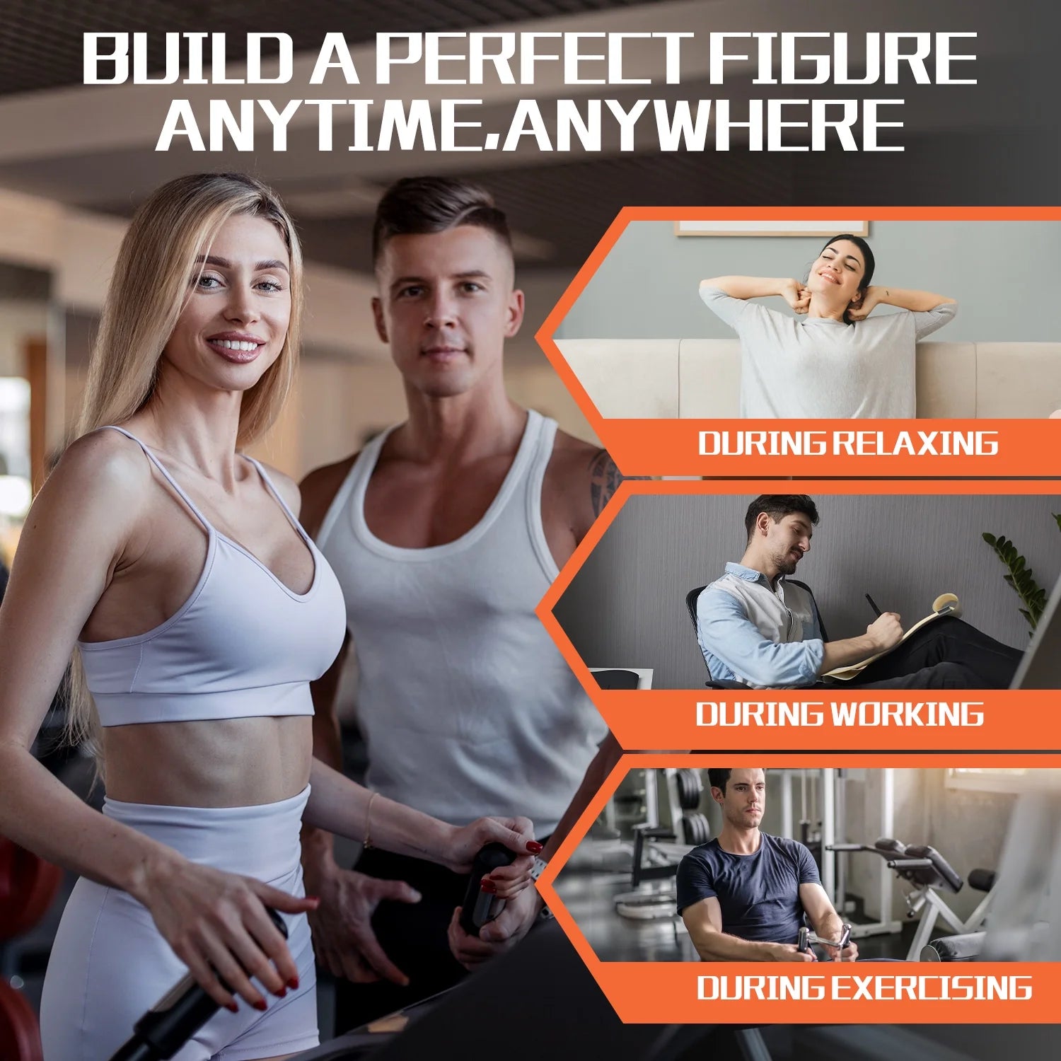 Abs Stimulator, Ab Stimulator, Rechargeable Ultimate Muscle Toner Trainer for Men Women Abdominal Fitness Workout EMS Muscle Stimulation with 16 Extra Gel Pads